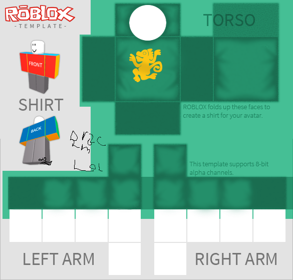 Pc Computer Roblox Green Monkey Shirt The Textures Resource - roblox discord shirt template complete 2021 best