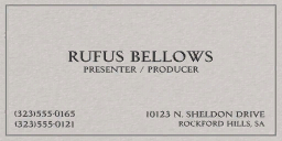 Rufus Bellows Business Card