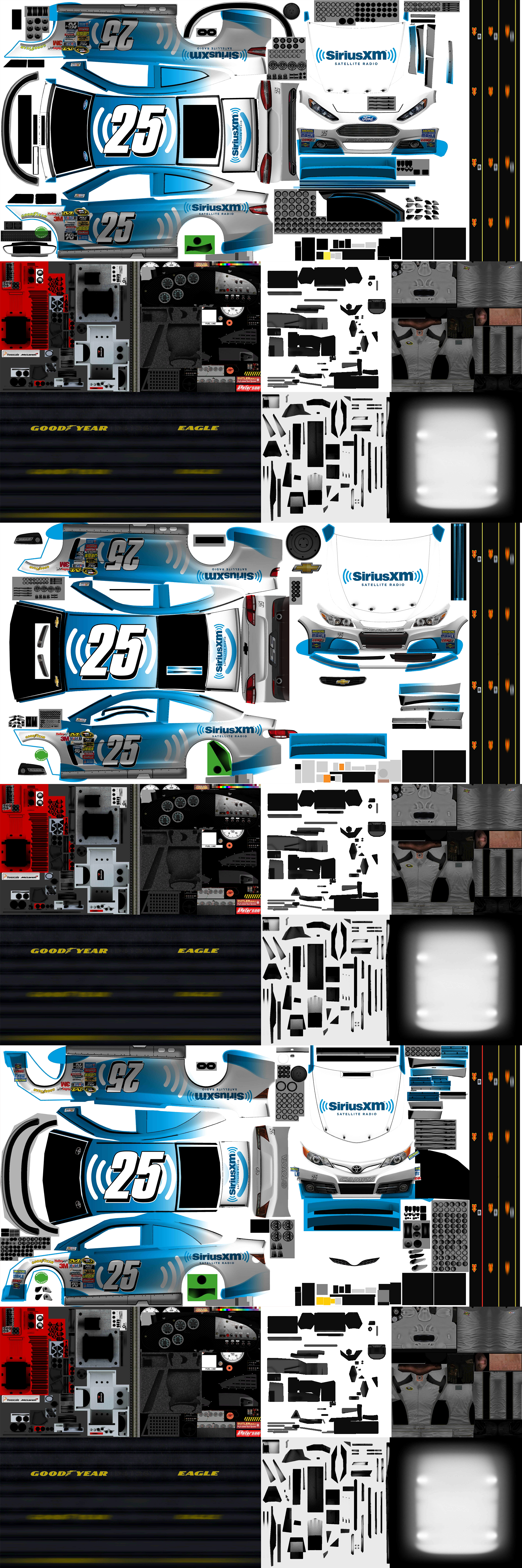 nascar 15 sirius xm paint schemes