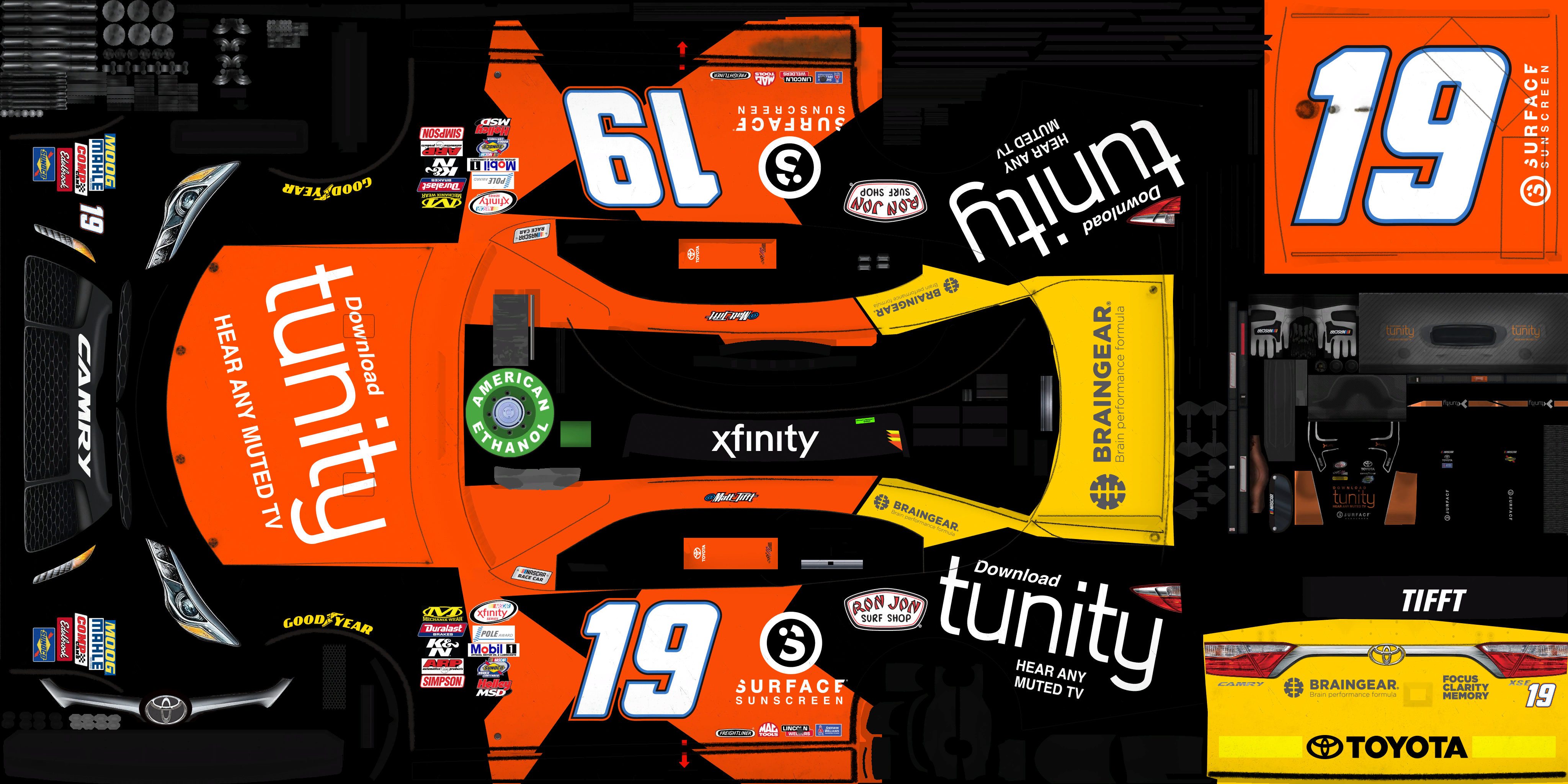 The Textures Resource - Full Texture View - NASCAR Heat 2 - #19 Matt Tifft